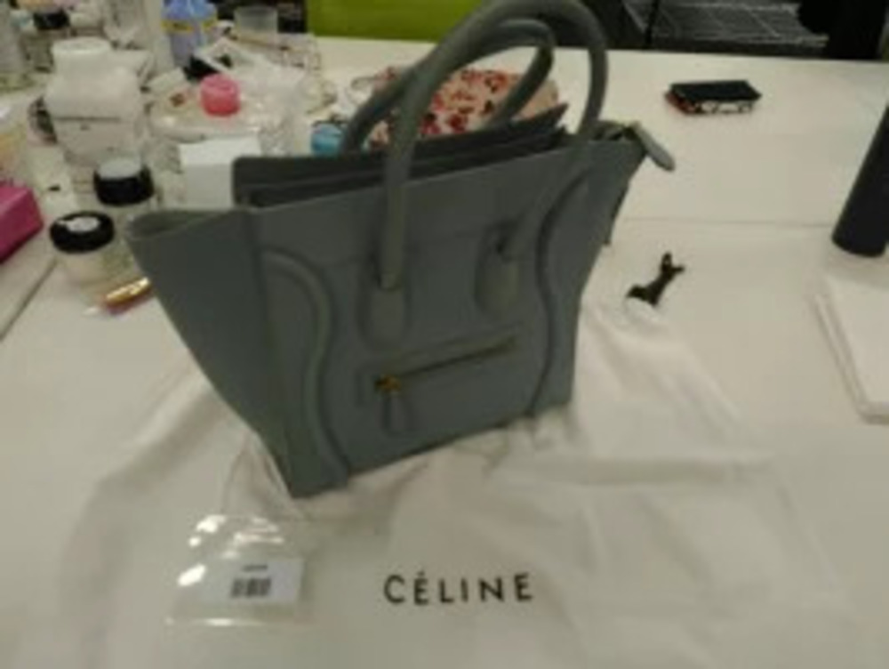 Celine drummed calfskin Luggage handbag Green